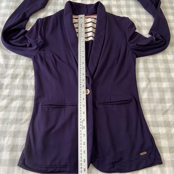 Hatley blazer perfect fit jersey cardigan blue purple small button front - Picture 6 of 13